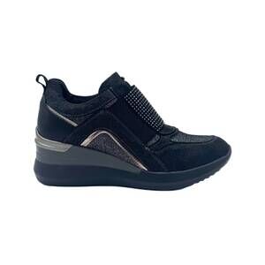 NEW RENATO GARINI women's sparkle stretch sneaker in pewter